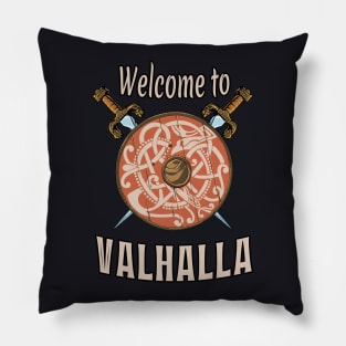 Welcome to Valhalla Viking Shield Pillow