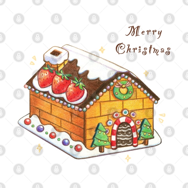 Christmas Gingerbread House❤️ by Rose Chiu Food Illustration