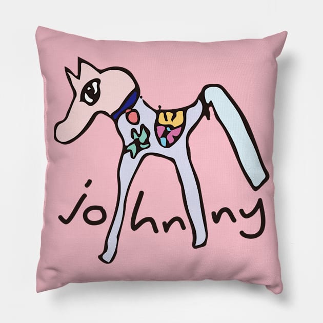 Johnny horse Pillow by justduick