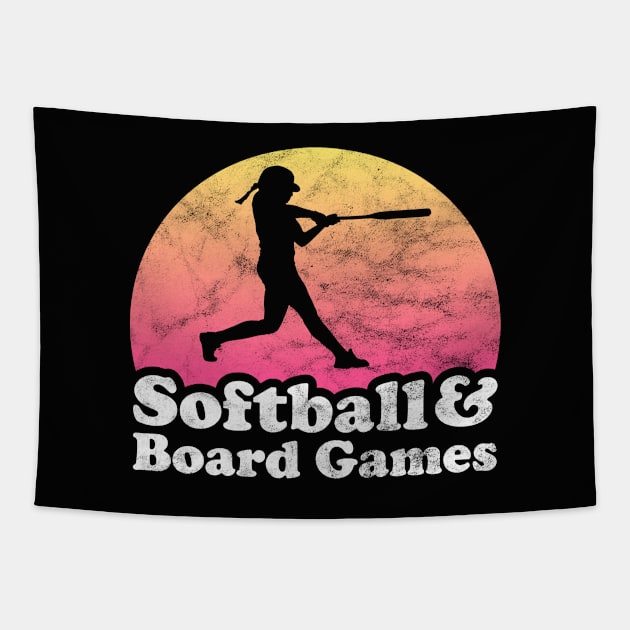 Softball and Board Games Gift for Softball Players Fans and Coaches Tapestry by JKFDesigns