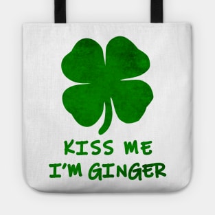 Kiss Me I'm A Ginger St Patrick's Day Shamrock Tote