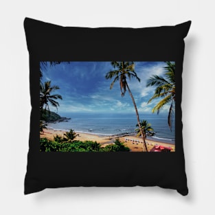 Dreamy Beach & Palm Trees Pillow