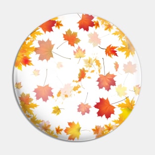 Autumn Scattered Leaf Design - Fall Leaves - Maple Leaves  - Autumn Colours - White Background Pin