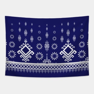 Beautiful tribal pattern in blue and white Tapestry