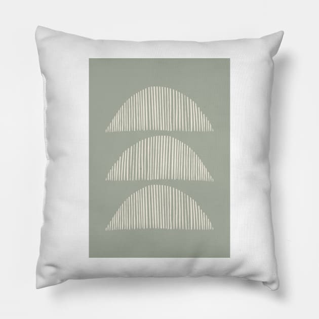 Sage green geometric shapes Pillow by VectoryBelle