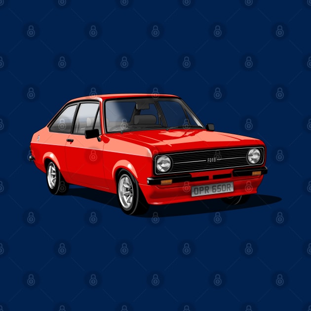 Ford Escort Mk 2 in red by candcretro