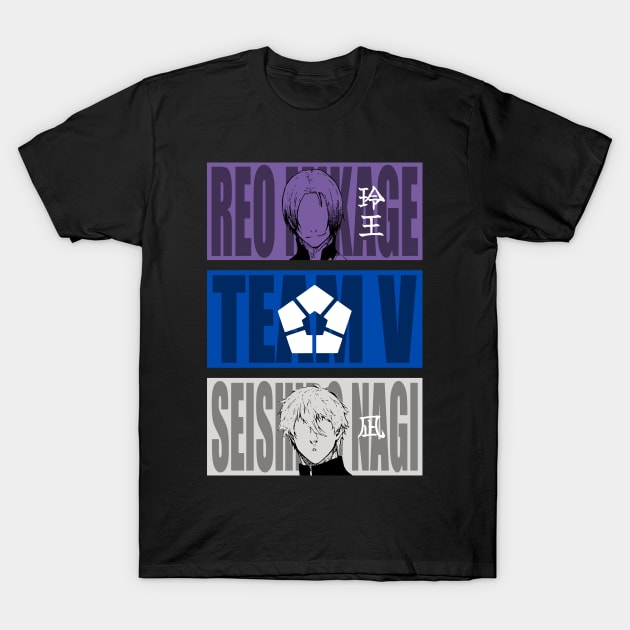 Blue lock anime duo Reo mikage the rich and Seishiro nagi the genius from  team V - Blue Lock - T-Shirt