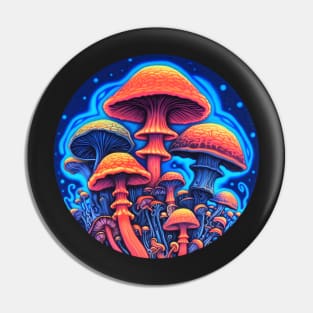 Glowing Mycelium: Neon Mushroom Magic Pin