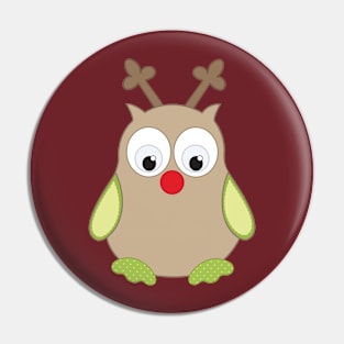 Cute Owl Reindeer Pin