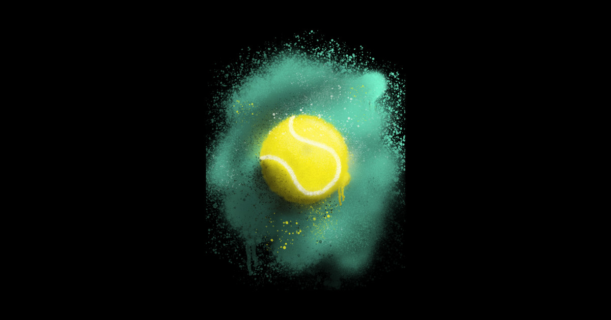 Graffiti Styled Spray Paint Tennis Ball Tennis Sticker TeePublic