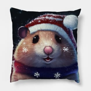 Cute Christmas Hamster Pillow