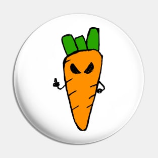 Caroth – angry carrot giving the finger Pin