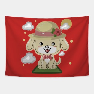 "Puppy Chic Charm" Tapestry
