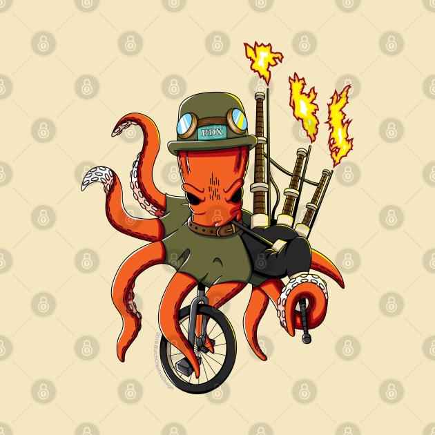 Portland Oregon Octopus Unipiper by BurchCreativeDesign