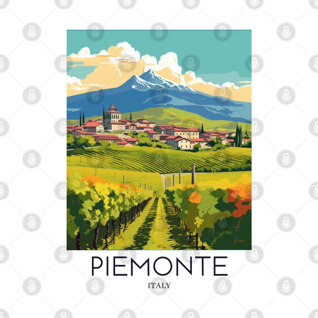 A Pop Art Travel Print of Piemonte - Italy by Studio Red Koala