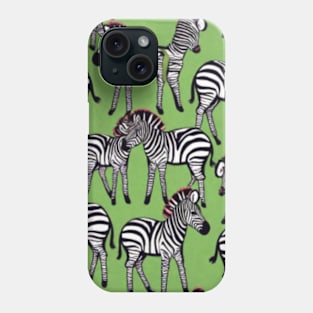 Zebra pattern green decor gift ideas Phone Case