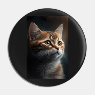 orange cat looking off in the distance - CGI style Pin