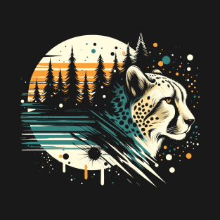 head cheetah forest t-shirt T-Shirt