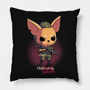 Chiwarwar // Cute Chihuahua Dog Soldier Pillow