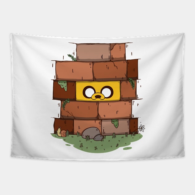 Adventure Time - Another Brick On The Wall Tapestry by gseignemartin