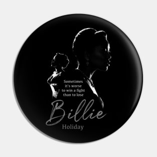 Billie Holiday silhouette Pin