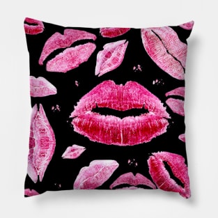 Kisses All Over (Black) Pillow