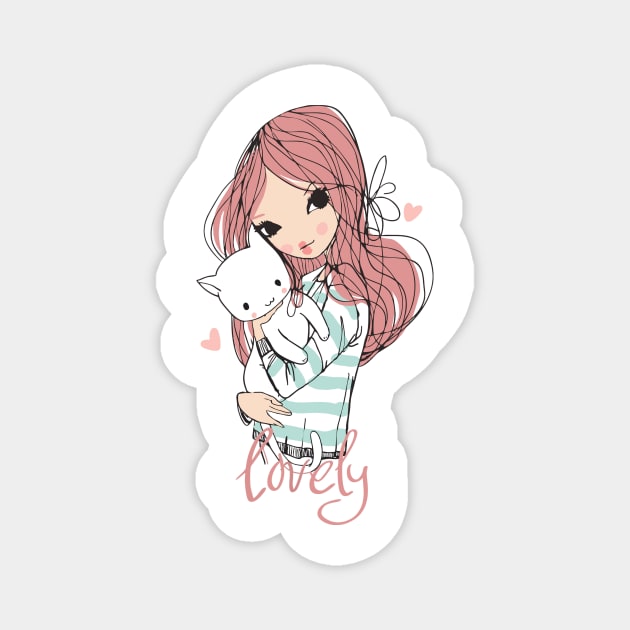 Lovely Girl Magnet by ZionFashion