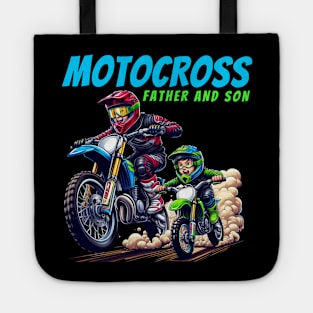 Father Son  Bike Motocross father and son Motorcycle Tote