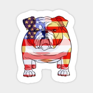 English Bulldog 4th Of July American Flag Magnet