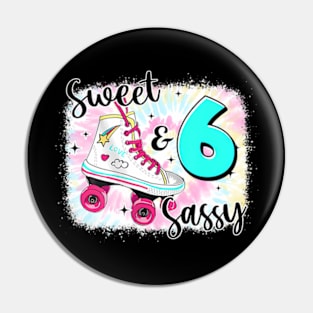 Sweet Sassy And Six Birthday For Girls Skater Pin