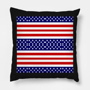 Stars and Stripes Alternating Horizontal Pattern Red White Blue Pillow