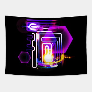 Neon Lights and Light Flares Tapestry