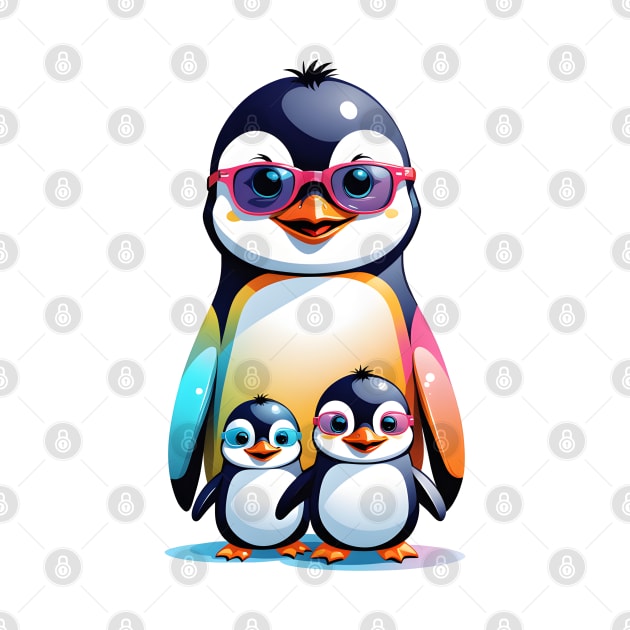 Three cute cheerful penguins by IrinaGuArt