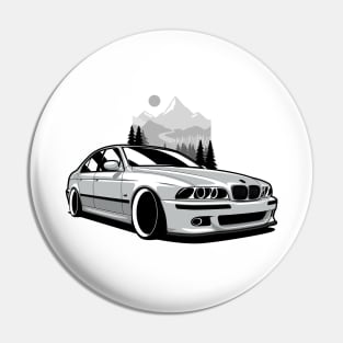 Silver White E39 Classic Saloon Pin