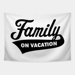 Family On Vacation (Family Holiday / Black) Tapestry