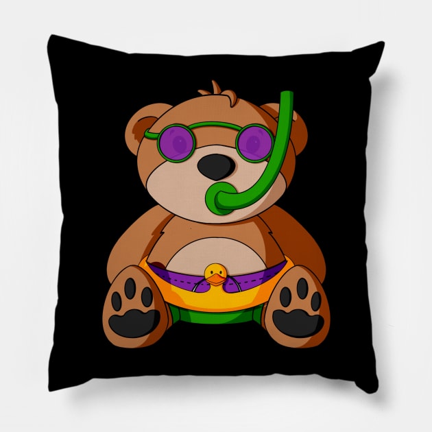 Poolside Teddy Bear Pillow by Alisha Ober Designs