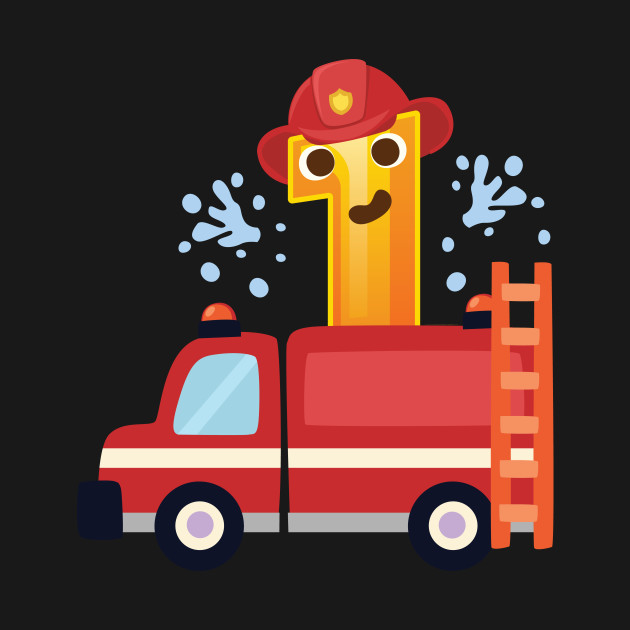 First 1 Birthday Firefighter Gift Baby Boy Girl First Birthay