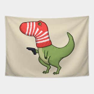 Dangerous Dinosaur Funny Dinosaur Design Tapestry