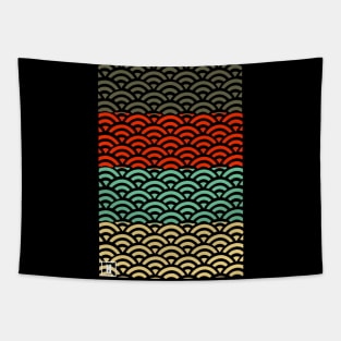 Retro Japanese Clouds Pattern RE:COLOR 06 Tapestry