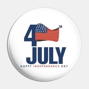 4th July Happy Independence Day Logo Design Pin