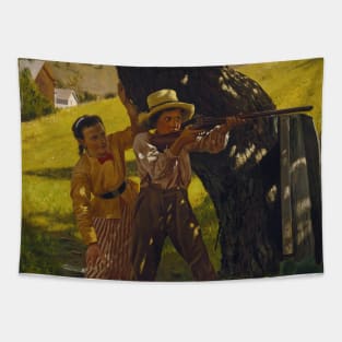 A Sure Shot by John George Brown Tapestry