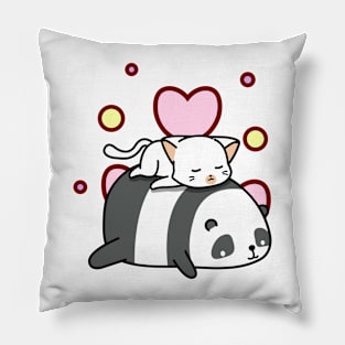 Cute Panda Sweet Sleep with Kitty Pillow