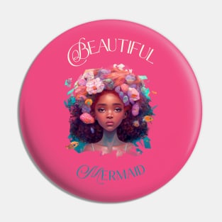 Beautiful Mermaid Black Girl Magic Princess Pin