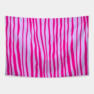 Vertical retro wavy lines - magenta and violet Tapestry