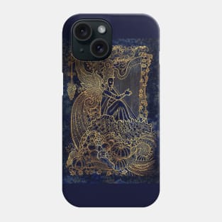 Harvest Moon Harpist. Celestial Background. Phone Case