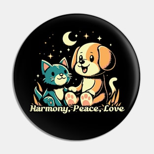 Harmony, Peace, Love Pin