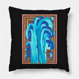 Abstract Fountain with Rainbows Pillow