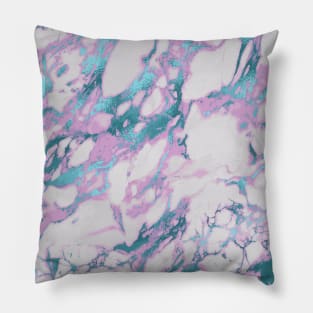 Marble Pattern Aesthetic Purple Blue Teal Pillow