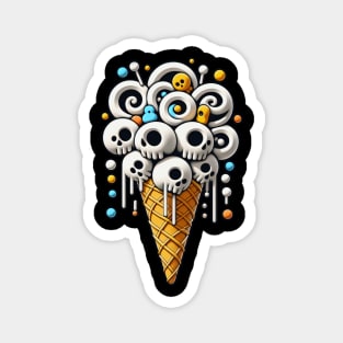 ice cream cone with candy skulls Magnet