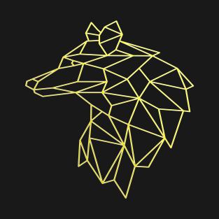 Wolf face tattoo geometric modern T-Shirt